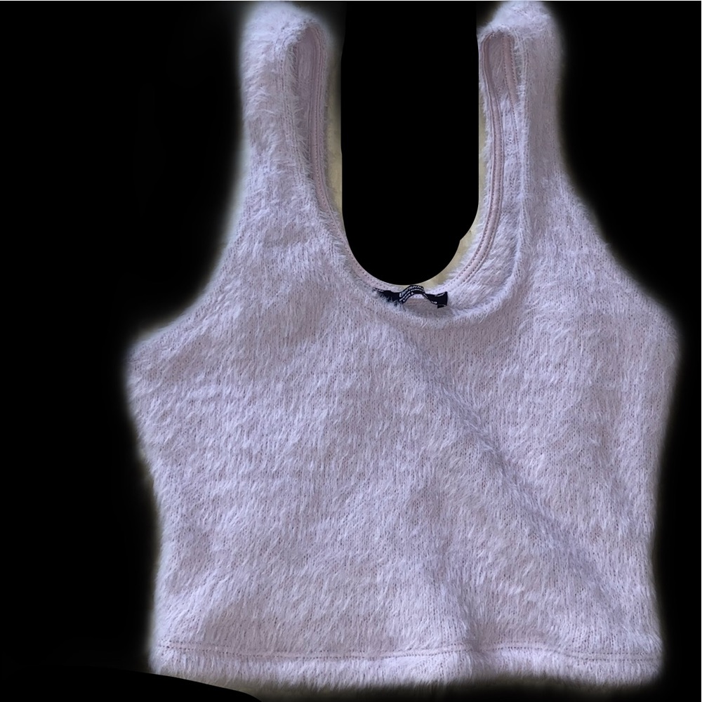 Purple Fluffy Crop Top